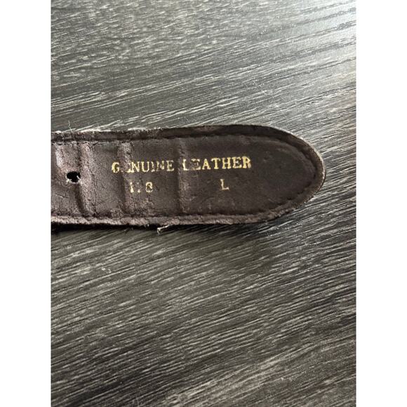 VTG Captiva Brown Leather Belt With Silver Tone Accents Size Large Y2K - Picture 3 of 7